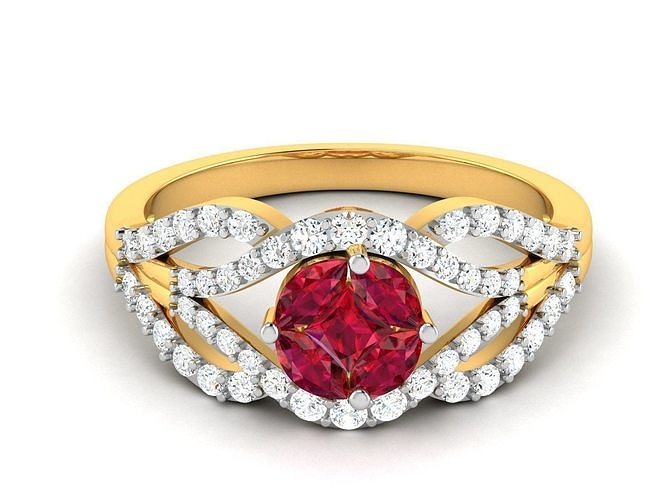 Solitaire Wedding Engagement Band Ring 3D print model