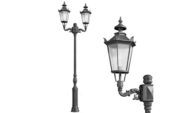 Classic street Outdoor landscape light Forged Lamp Lantern 3D model