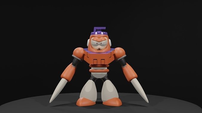 Sparkman orange robot Low-poly 3D model