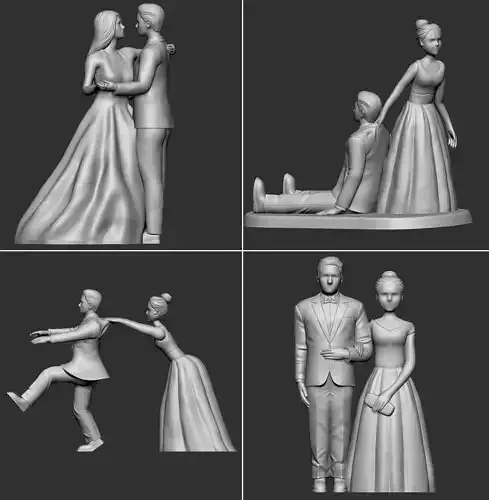 Wedding cake topper  4 IN 1 3D print model