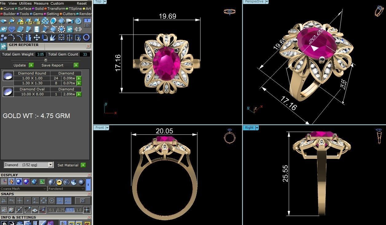 Solitaire Wedding Engagement Women Band Ring 3D print model_8