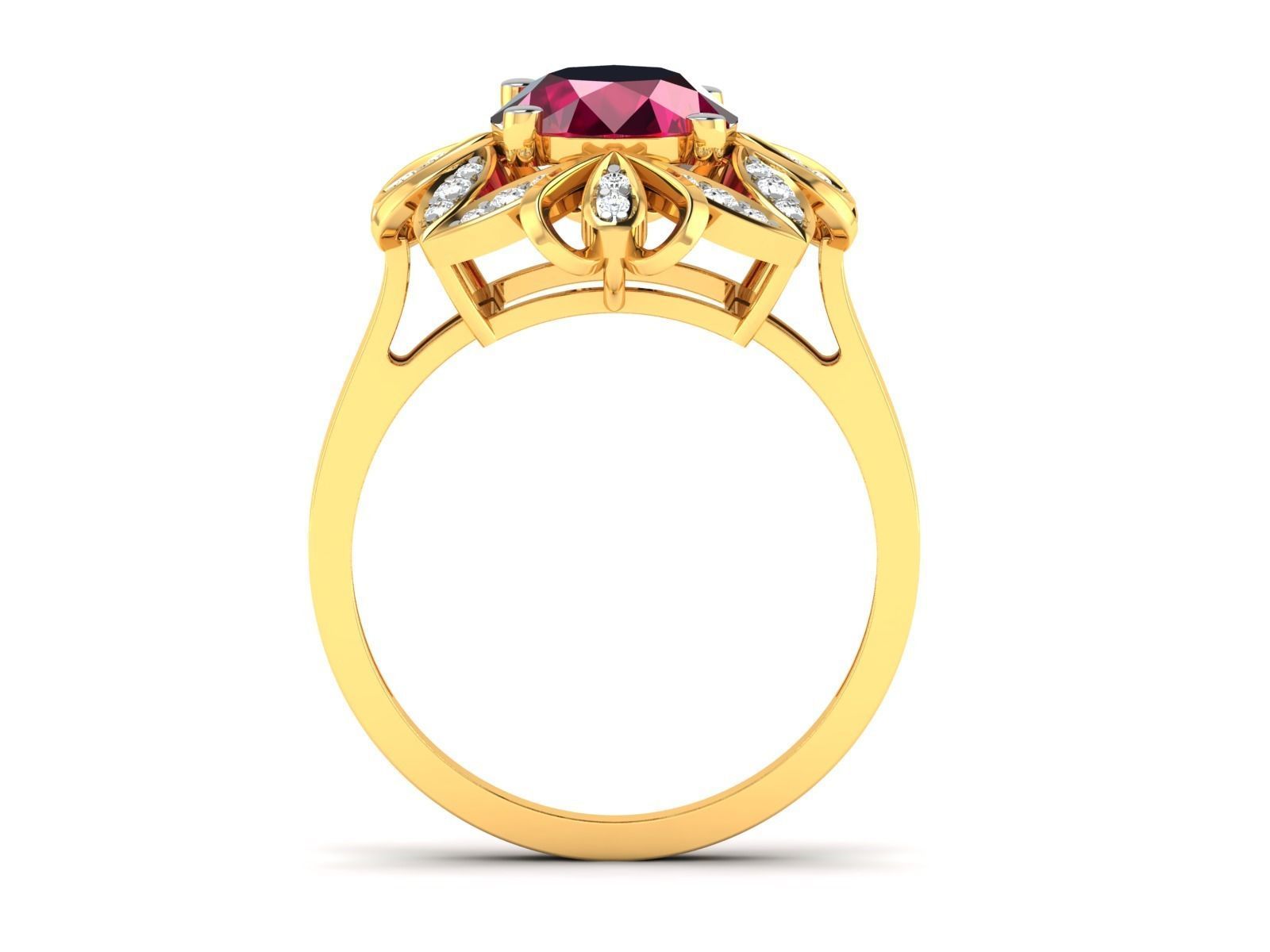 Solitaire Wedding Engagement Women Band Ring 3D print model_4
