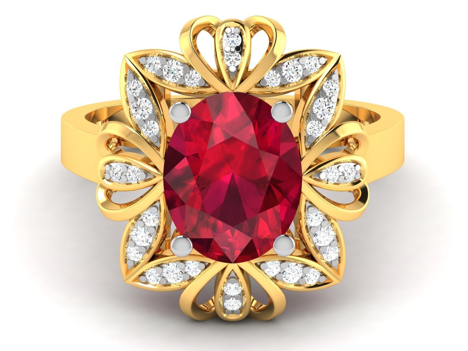 Solitaire Wedding Engagement Women Band Ring 3D print model_7