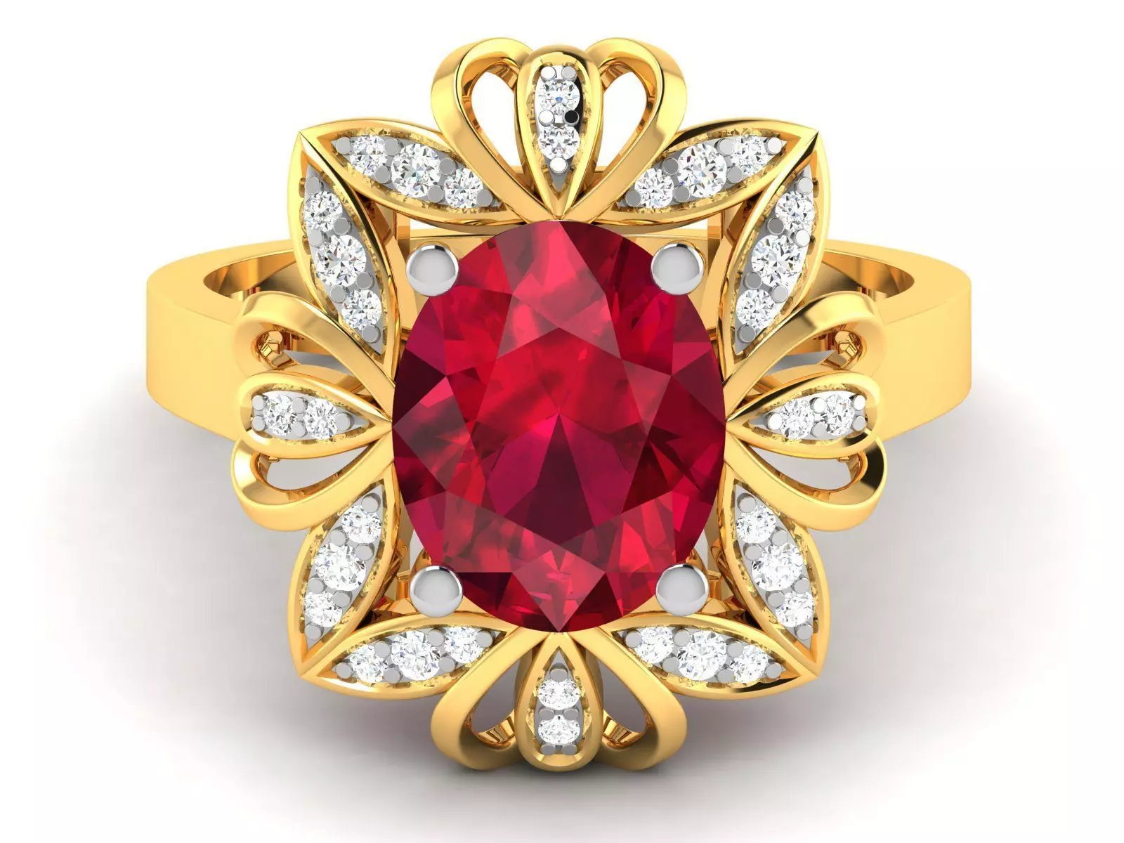 Solitaire Wedding Engagement Women Band Ring 3D print model_0