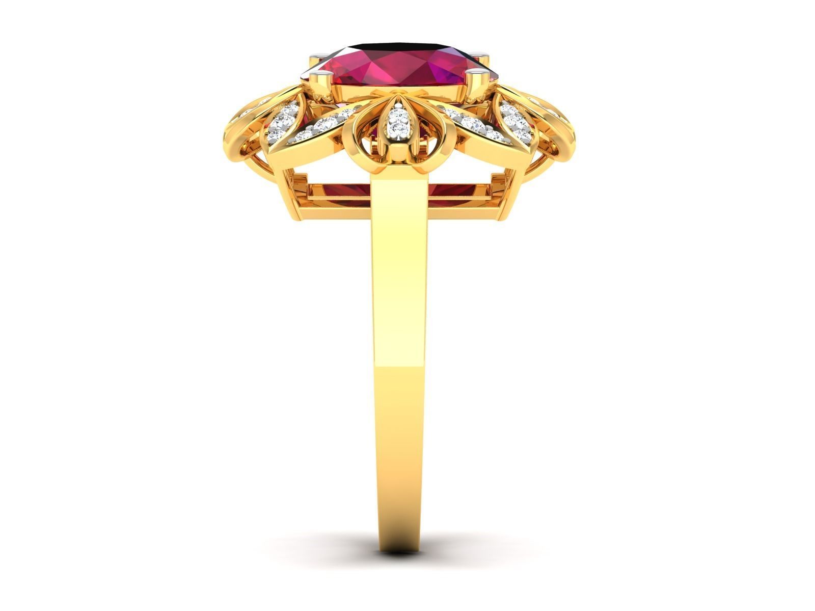 Solitaire Wedding Engagement Women Band Ring 3D print model_6