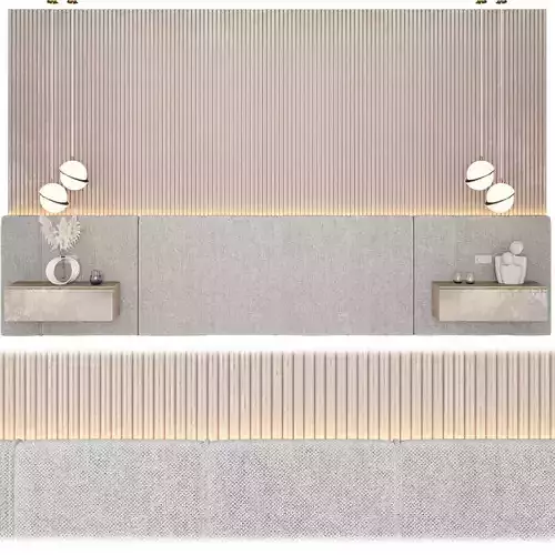 Headboard 1 bathroom wall with light fixtures and mirrors