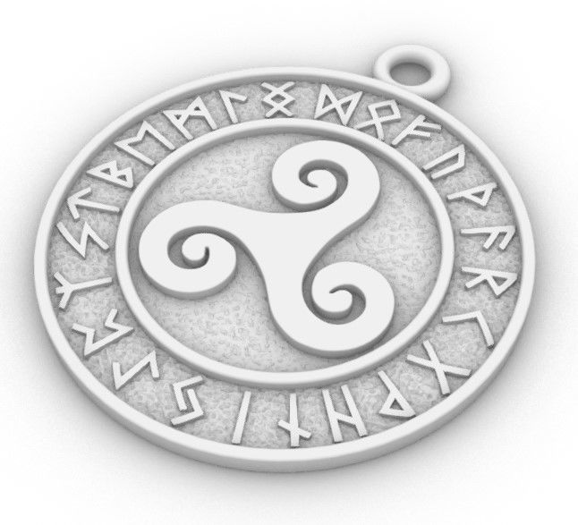 Runic Pendant Medallion 3D print model 3D print model_2