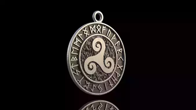 Runic Pendant Medallion 3D print model 3D print model