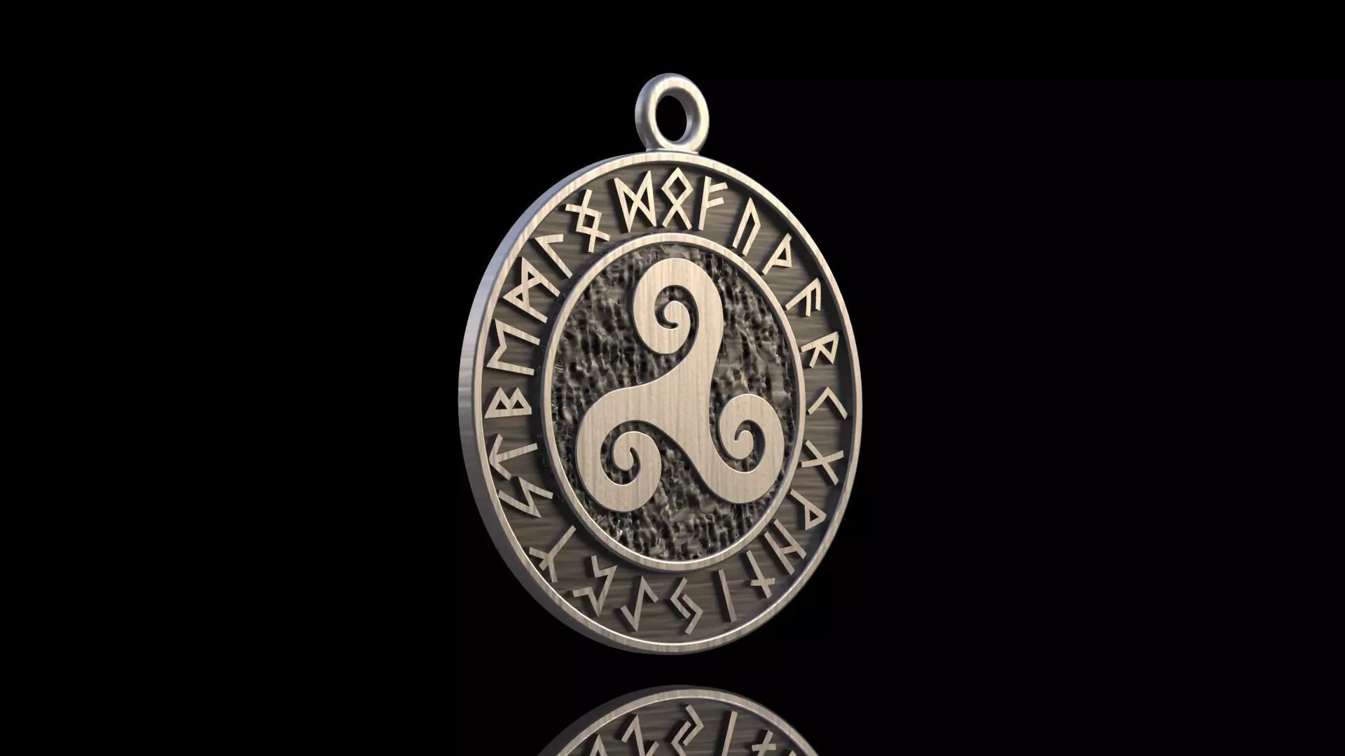 Runic Pendant Medallion 3D print model 3D print model_0