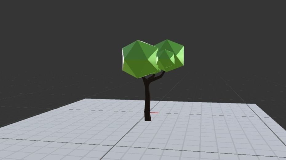 LOW POLY TREE made of polygons Low-poly 3D model_2