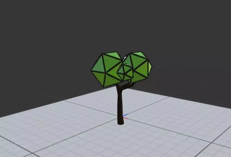 LOW POLY TREE made of polygons Low-poly 3D model_0
