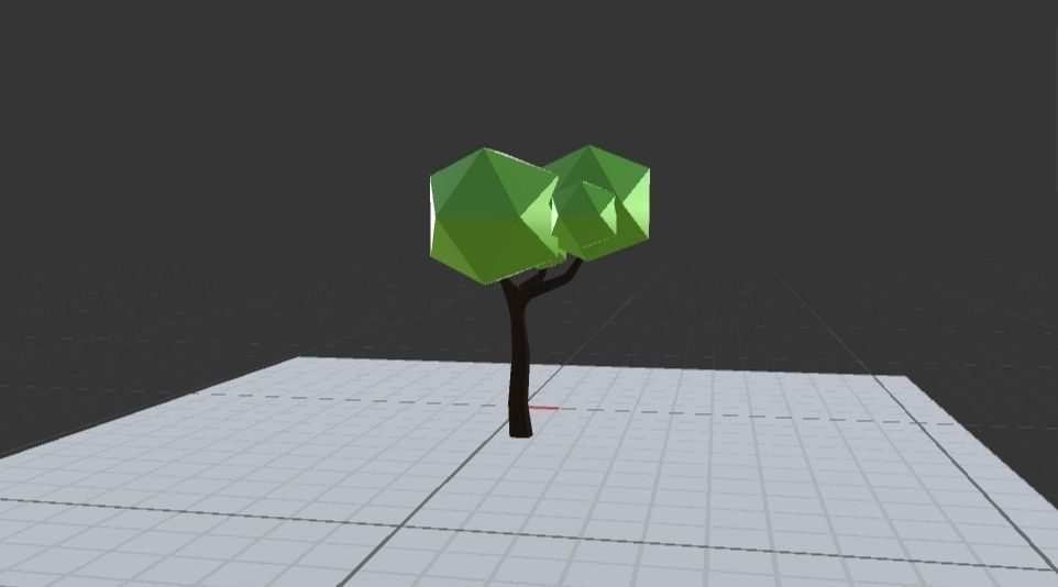 LOW POLY TREE made of polygons Low-poly 3D model_1