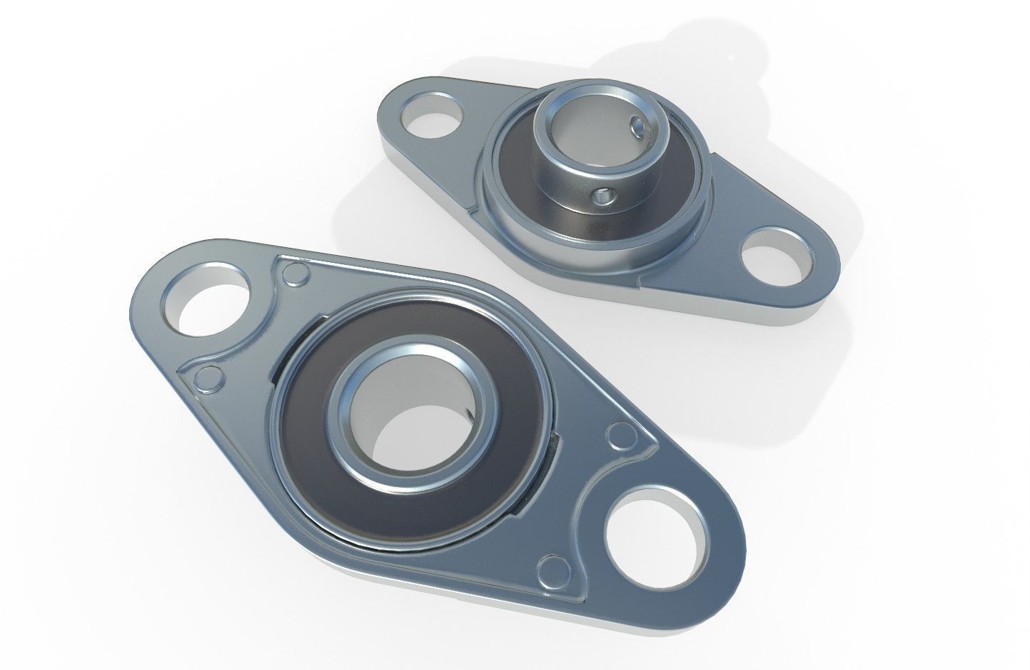 Flange Bearing 02 Low-poly 3D model_13