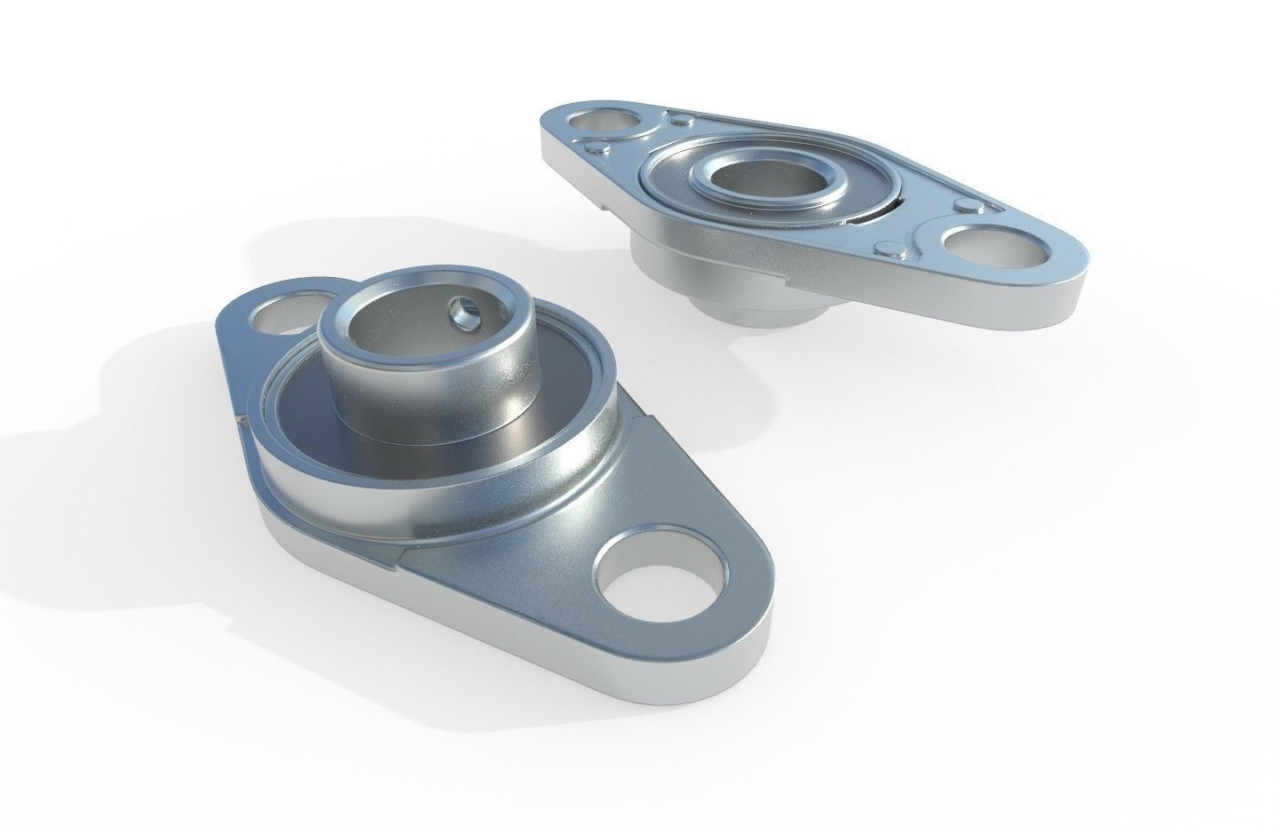 Flange Bearing 02 Low-poly 3D model_6