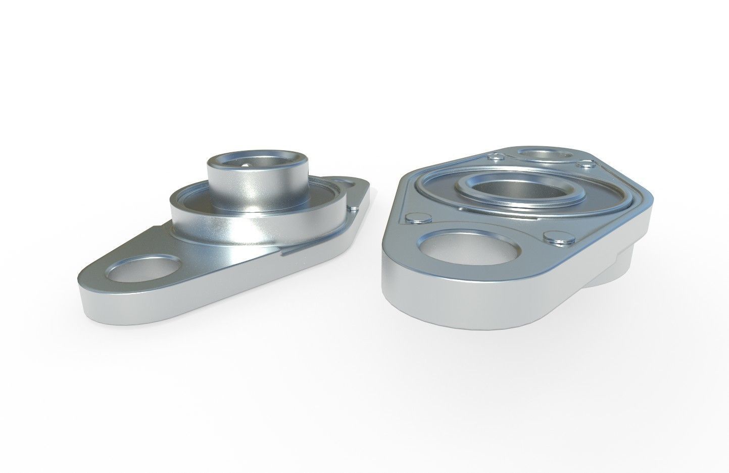 Flange Bearing 02 Low-poly 3D model_11
