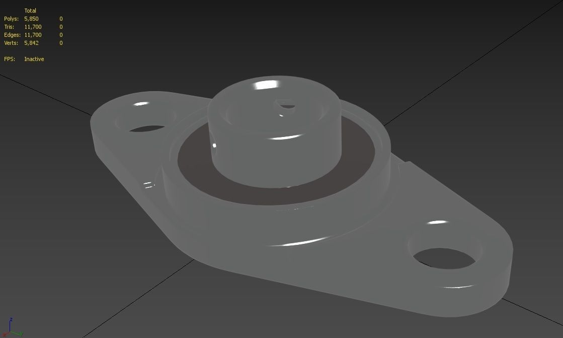 Flange Bearing 02 Low-poly 3D model_16