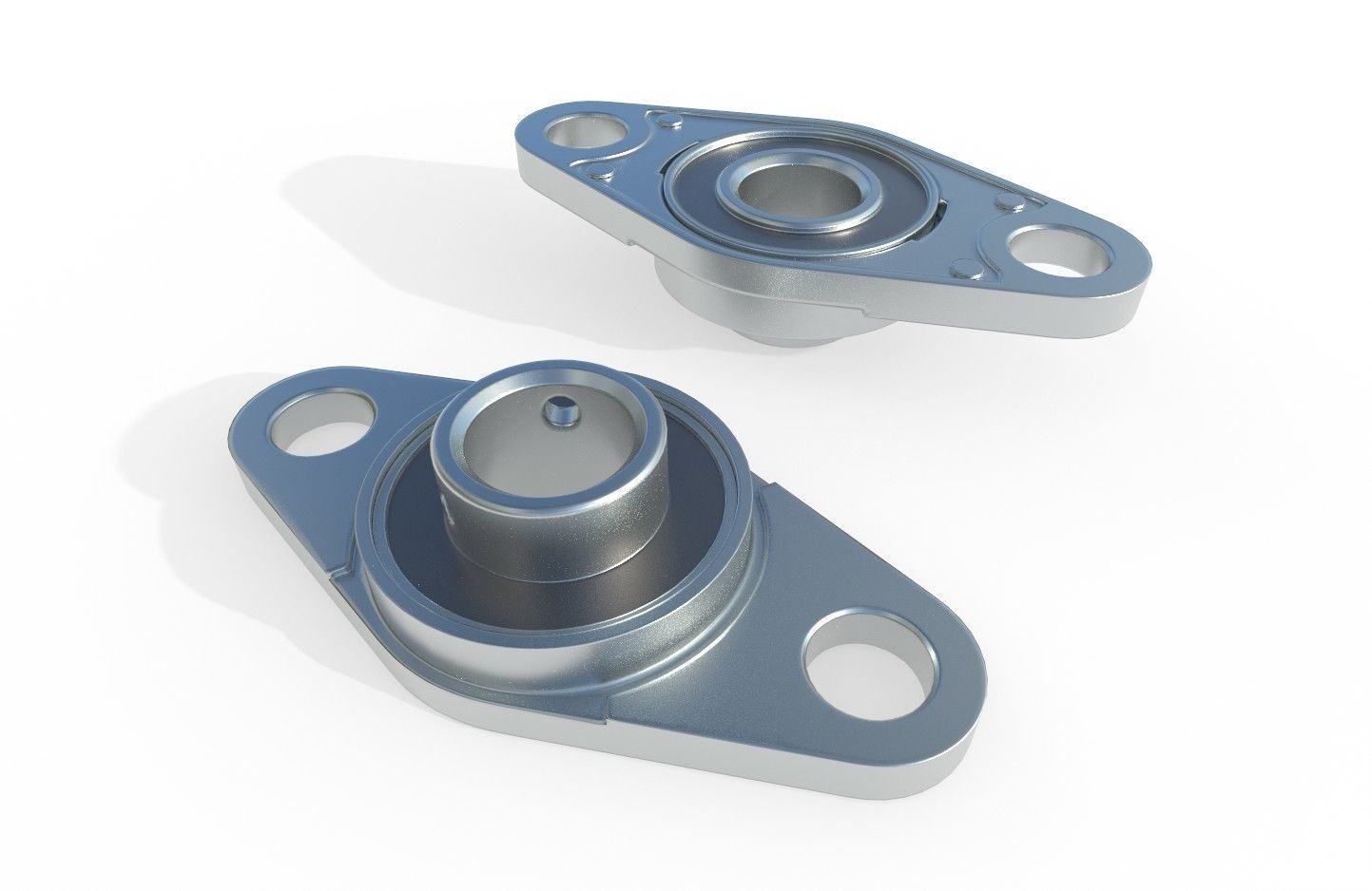 Flange Bearing 02 Low-poly 3D model_5