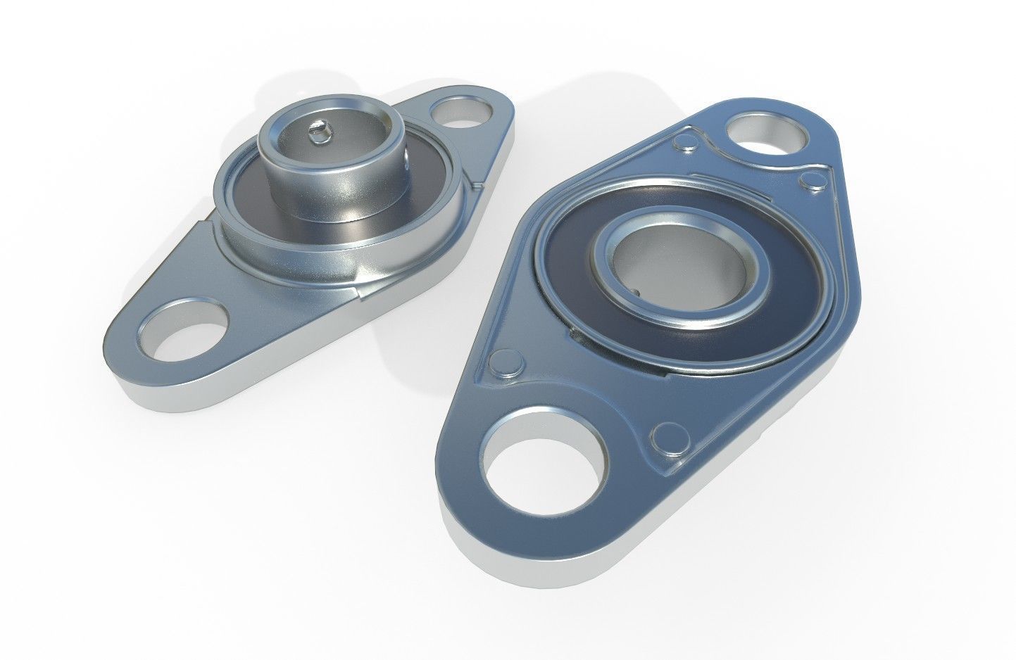 Flange Bearing 02 Low-poly 3D model_8