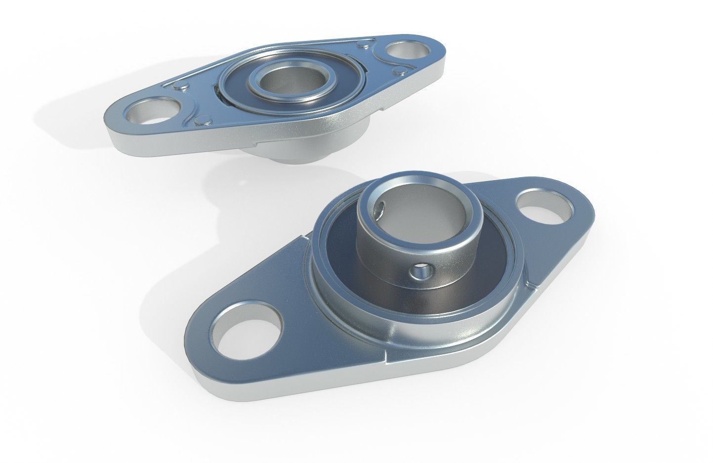 Flange Bearing 02 Low-poly 3D model_3