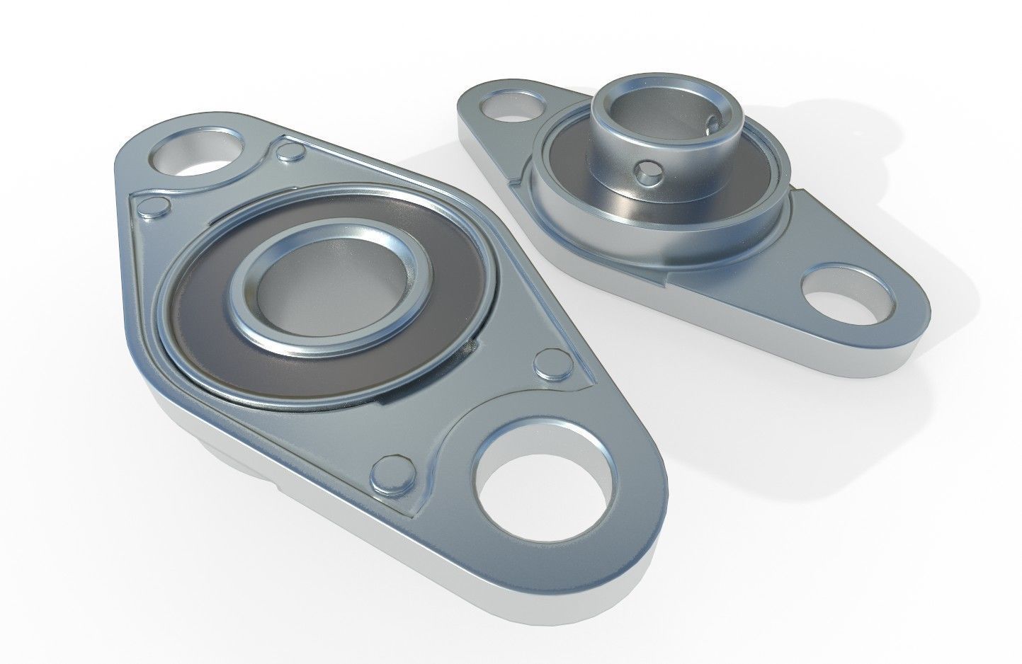 Flange Bearing 02 Low-poly 3D model_14