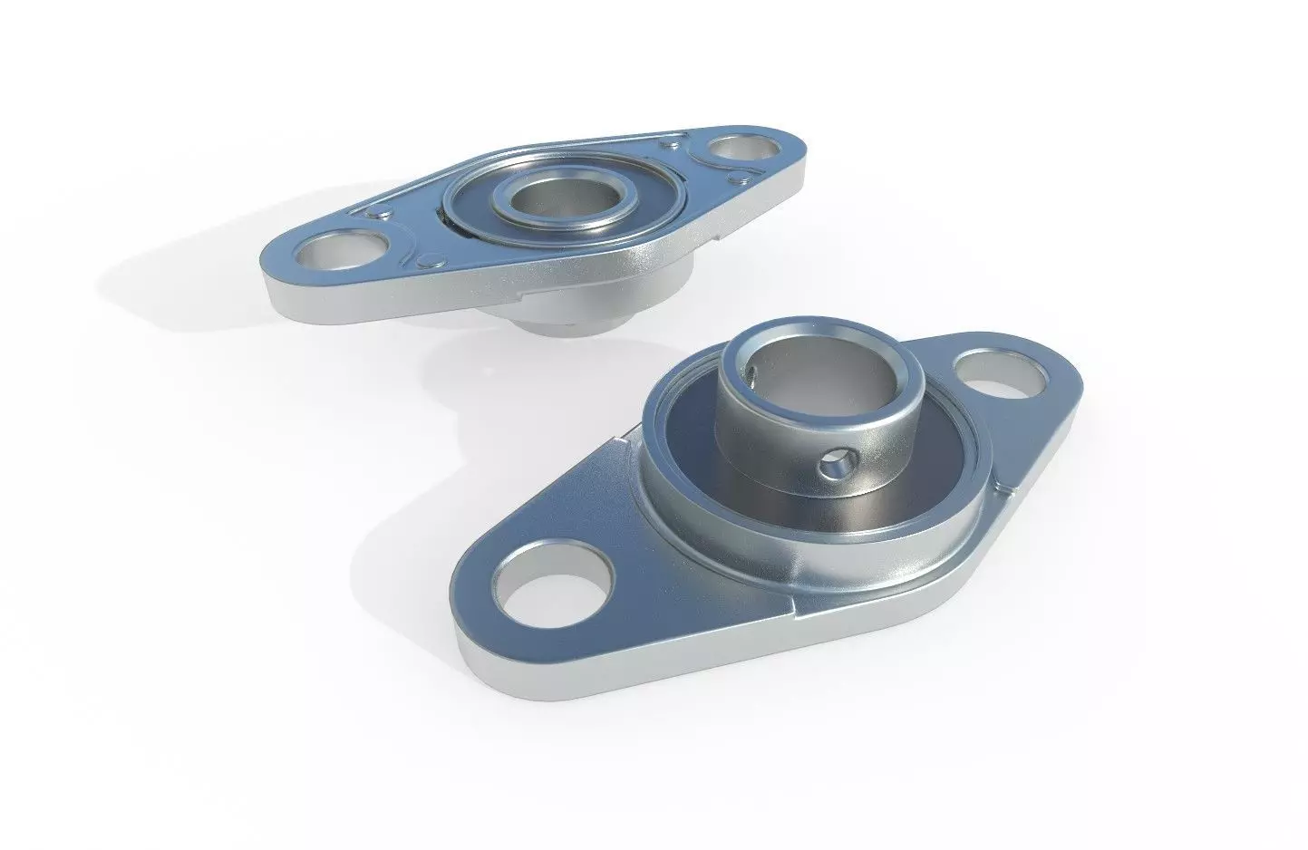 Flange Bearing 02 Low-poly 3D model_0