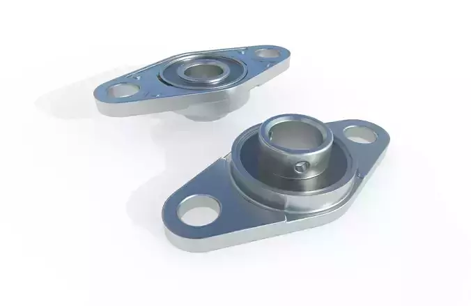 Flange Bearing 02 Low-poly 3D model