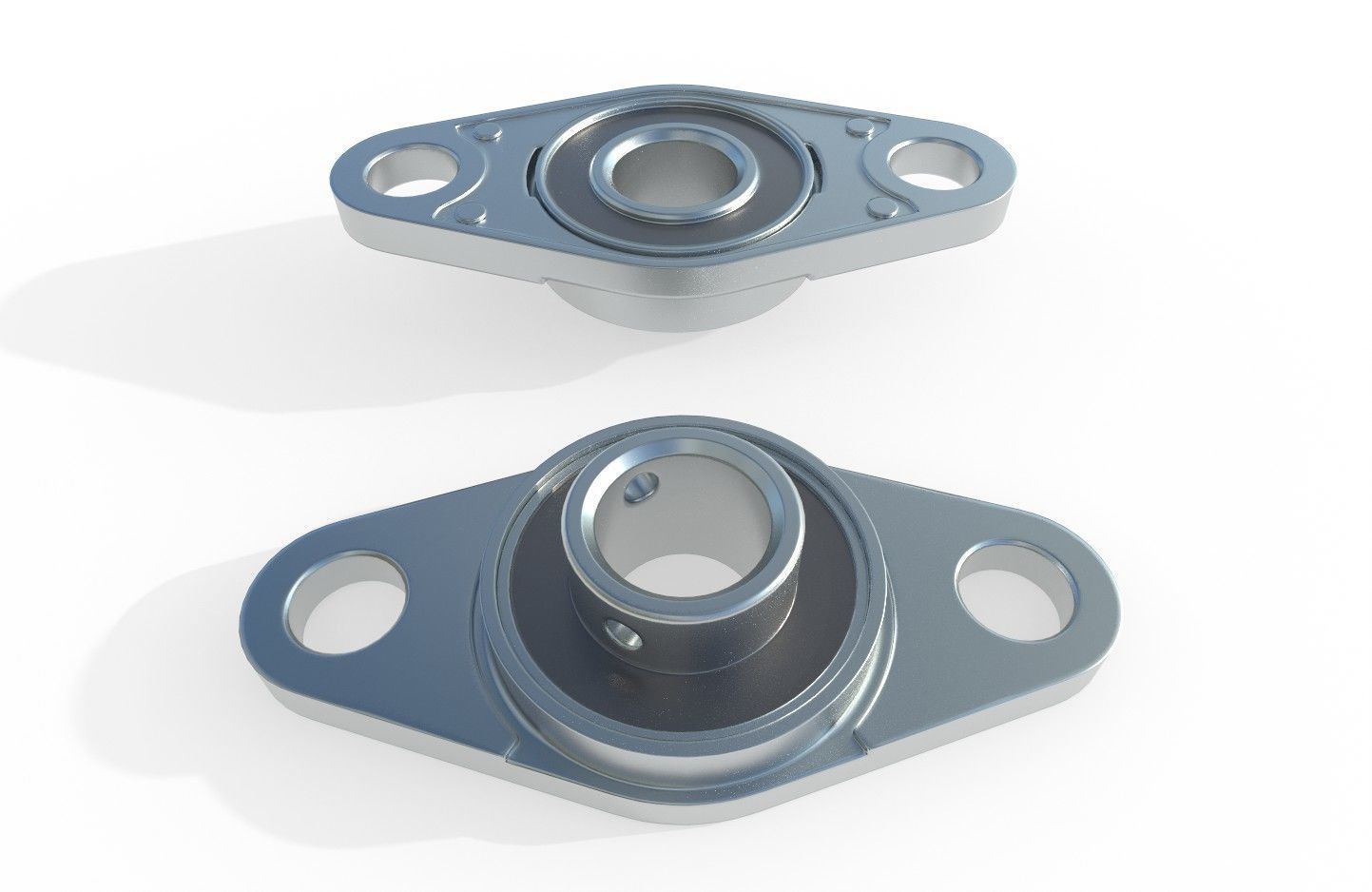Flange Bearing 02 Low-poly 3D model_4