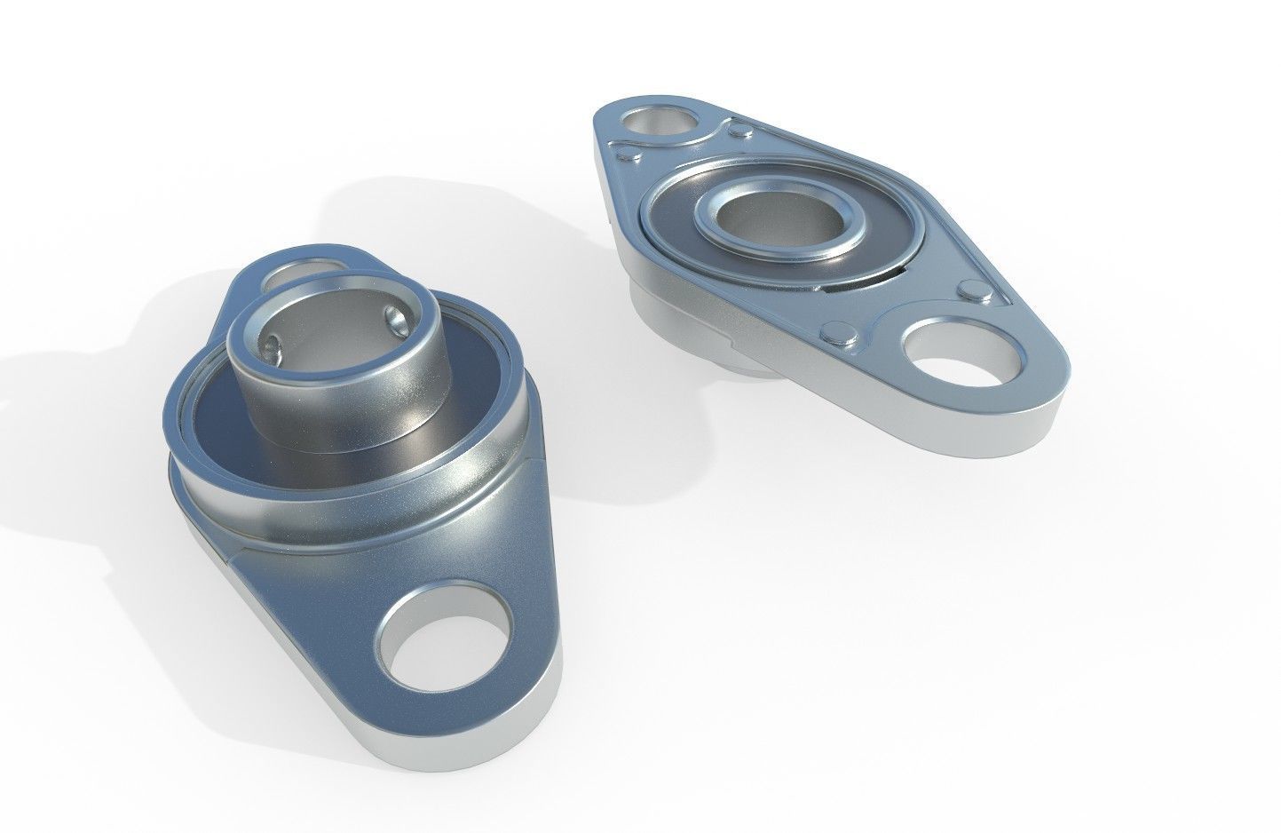 Flange Bearing 02 Low-poly 3D model_7