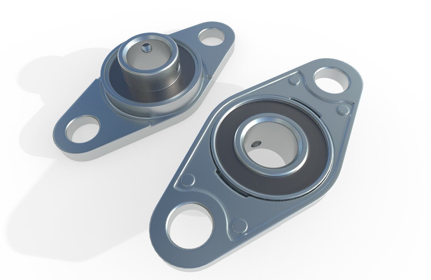 Flange Bearing 02 Low-poly 3D model_9