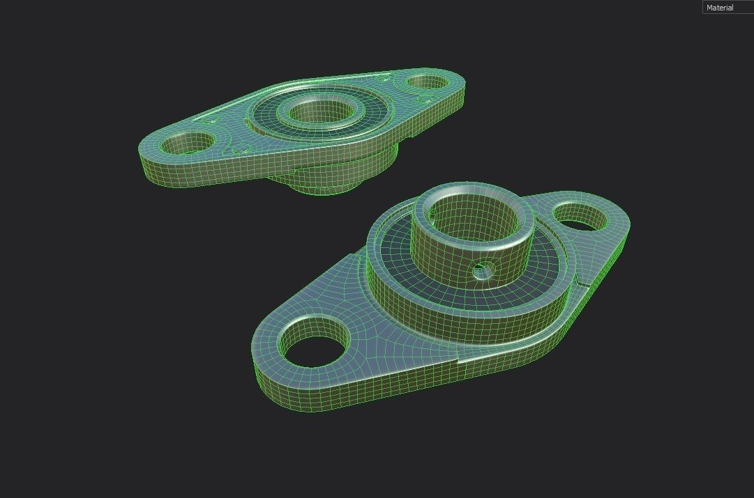 Flange Bearing 02 Low-poly 3D model_1