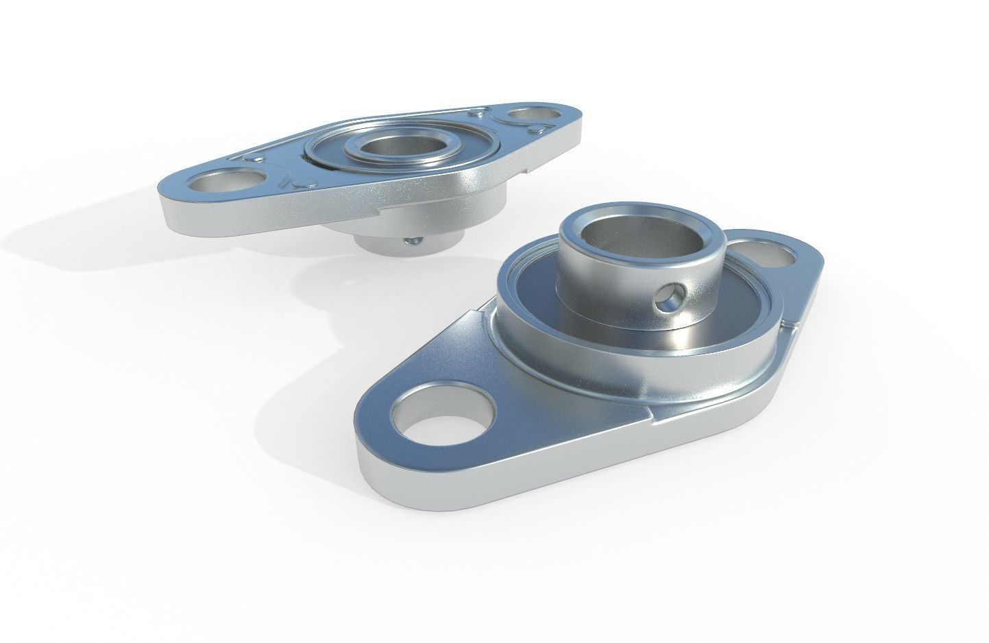 Flange Bearing 02 Low-poly 3D model_2
