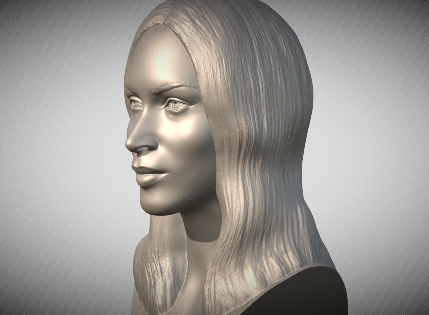 Megan Fox bust for 3D printing 3D print model_4