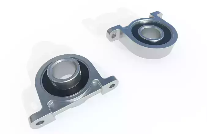 Flange Bearing 03 Low-poly 3D model