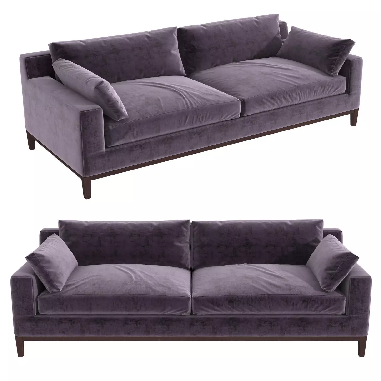 Custom made two seat purple sofa 3D model