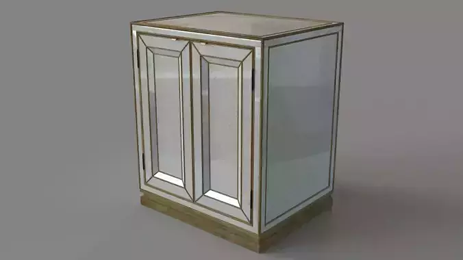 Bedroom Sanctuary Two-Door Mirrored Nightstand - Visage