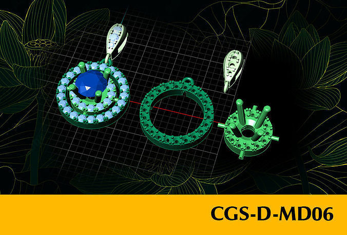 CGS-D-MD06 Halo diamond pendant so cute Free 3D print model