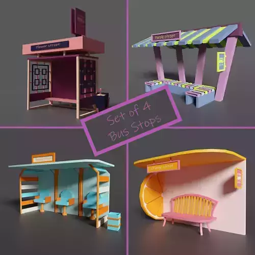 Set of 4 Bus Stops