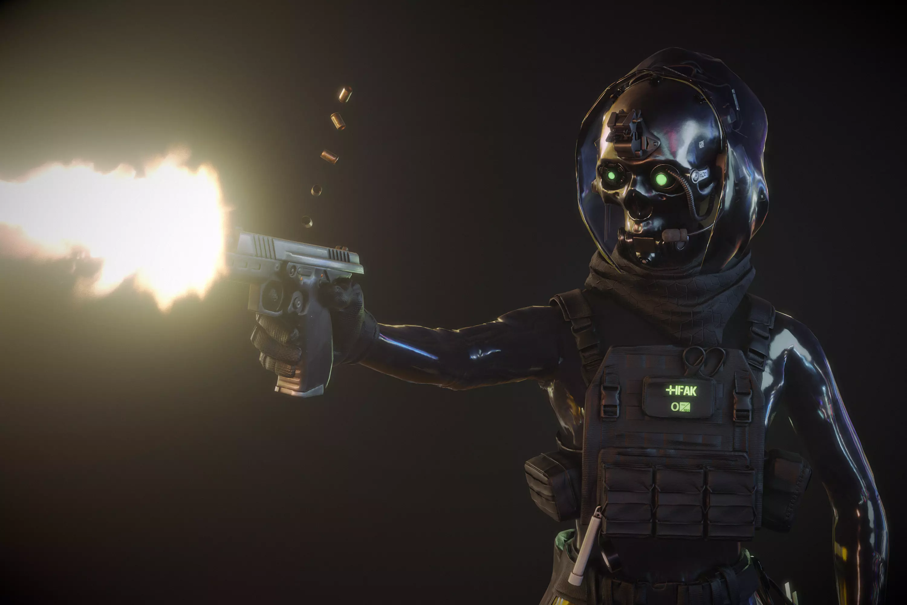 Cyborg Cop Free low-poly 3D model