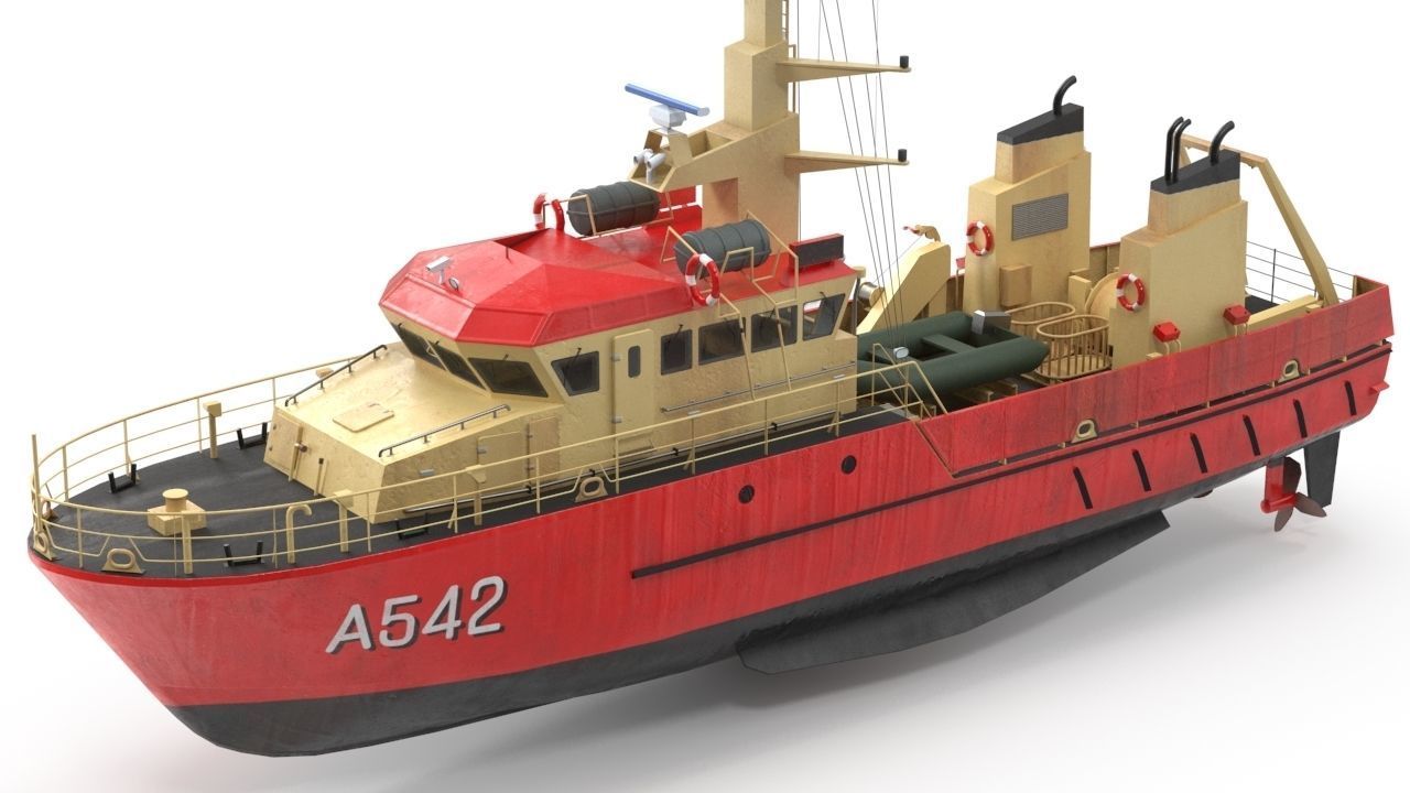 Birkholm  Vessel - A542 with PBR textures Low-poly 3D model_9