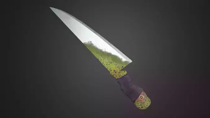 Alien Parasite Knife Low-poly 3D model