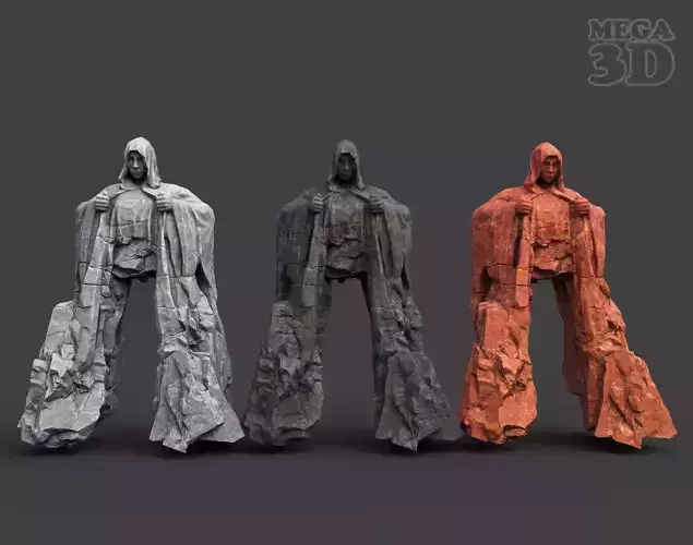 Low poly Giant Gate Cliff Statue 220607 Low-poly 3D model