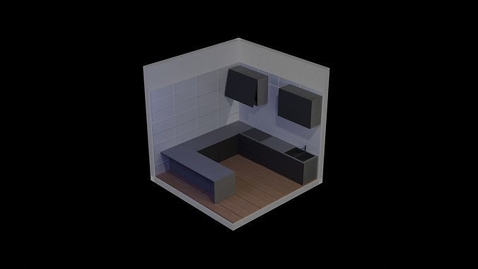 Isometric Room Kitchen 3D model
