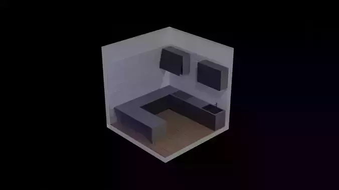 Isometric Room Kitchen
