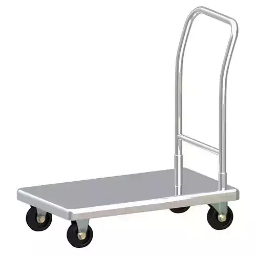 Flat Bed Self Assembly Stainless Steel Platform Trolley 3D model