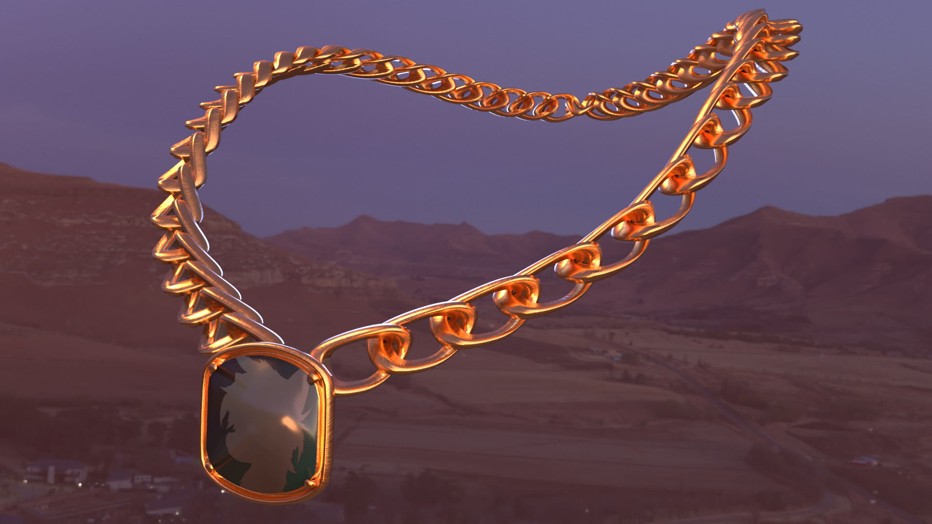 Neckless with a picture frame Free 3D model_1