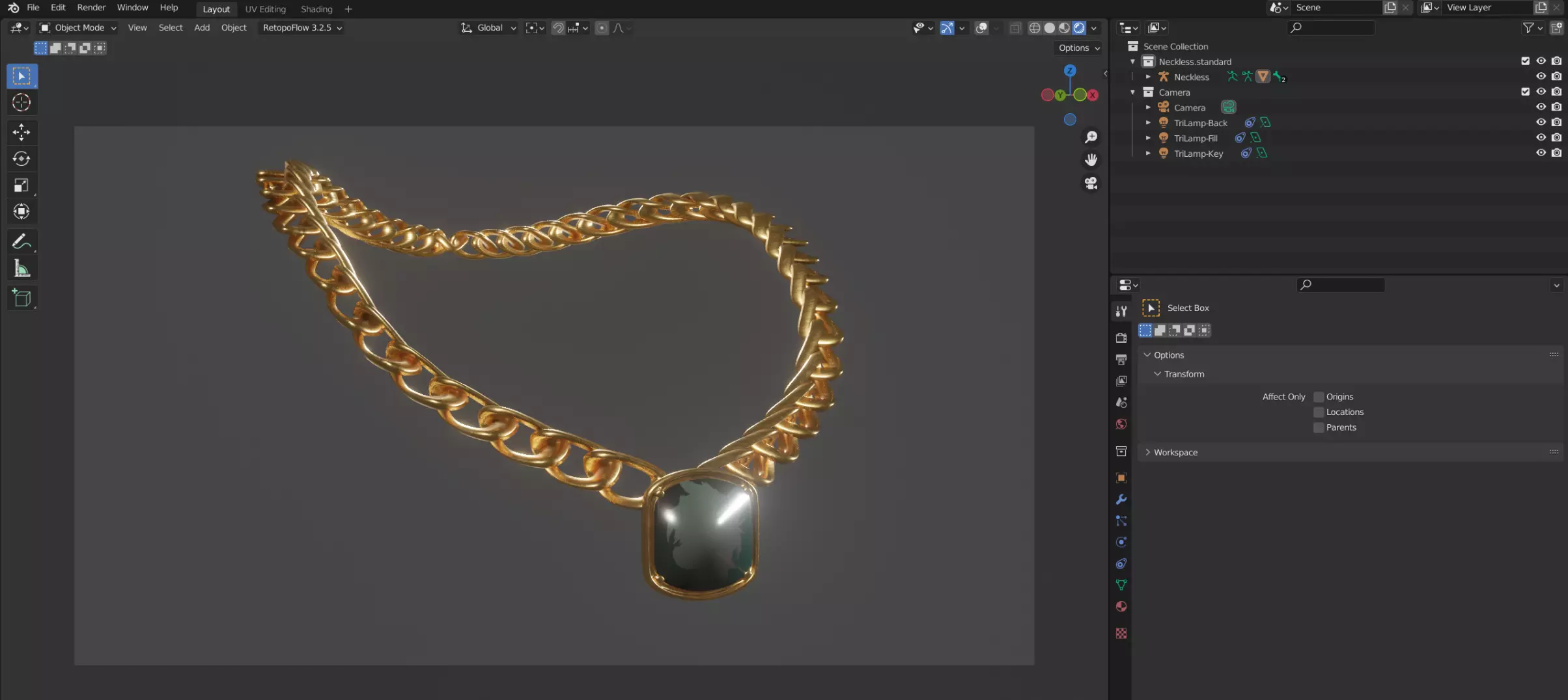 Neckless with a picture frame Free 3D model_0