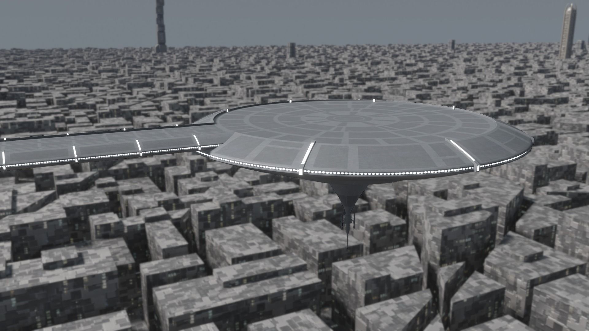 Sci-Fi Landing Platform Low-poly 3D model_2