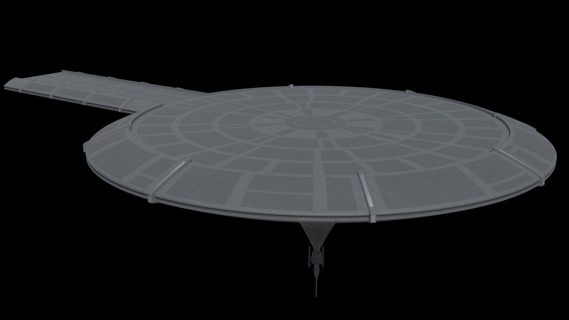 Sci-Fi Landing Platform Low-poly 3D model_6