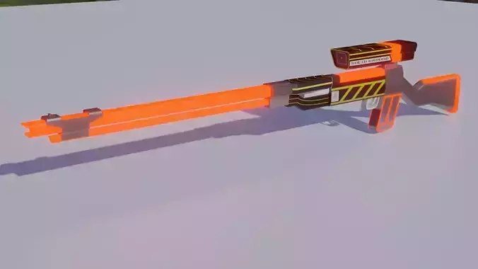 Game Ready Sniper Model gun with orange light