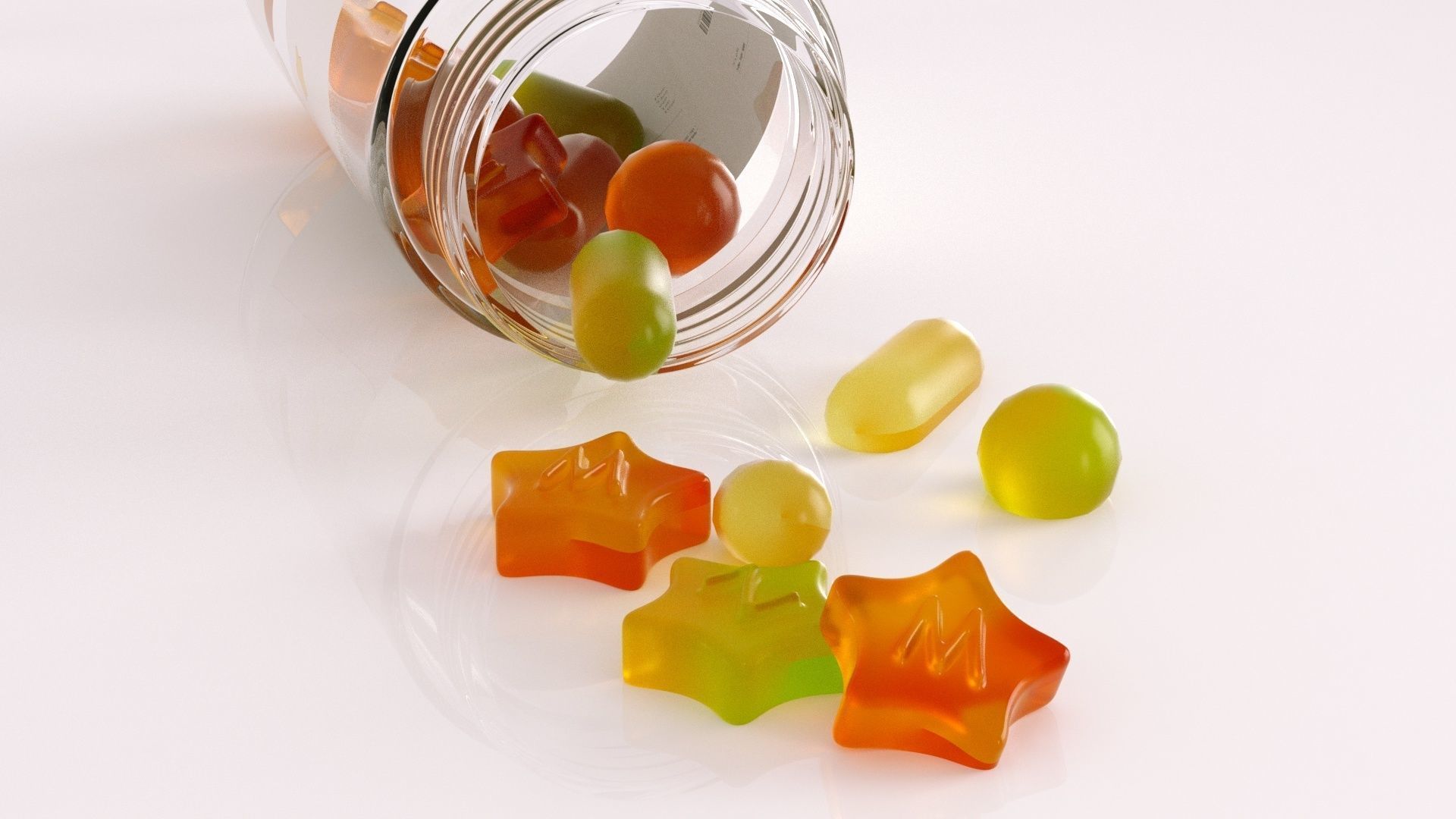 3D soft candy in a bottle model 3D model_2